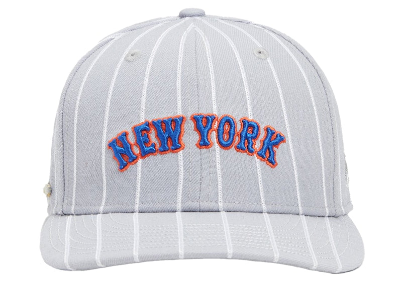 Kith New Era New York Mets Pinstripe Marlin Low Profile Fitted Hat Concrete