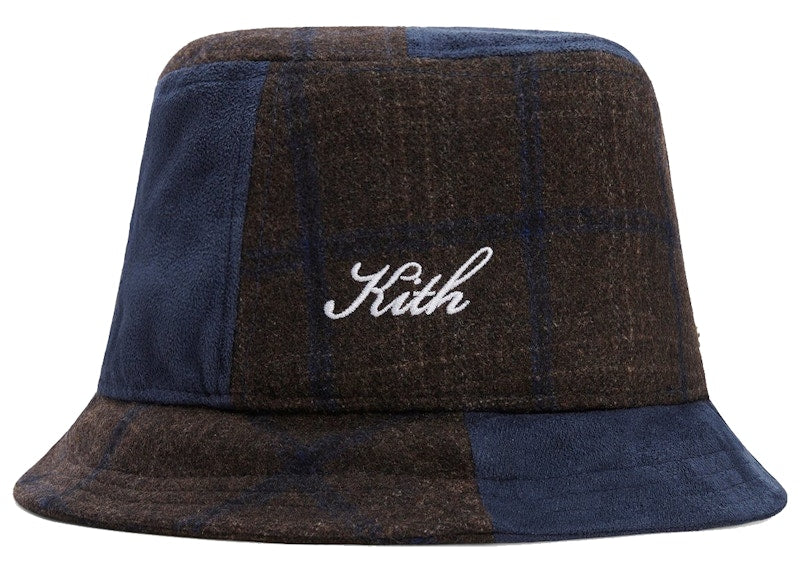 Kith New Era for New York Yankees Plaid Suede Mix Bucket Hat Kindling