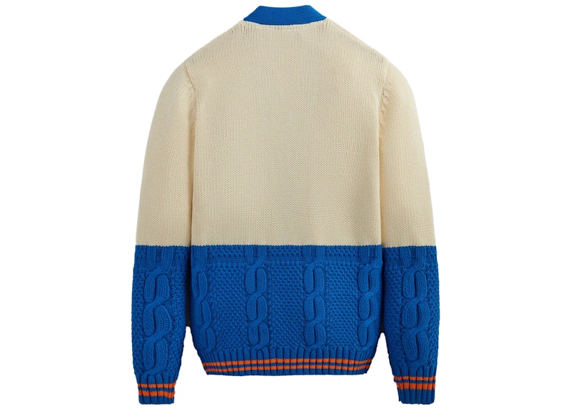Kith New York Knicks Combo Stitch Cardigan Sandrift