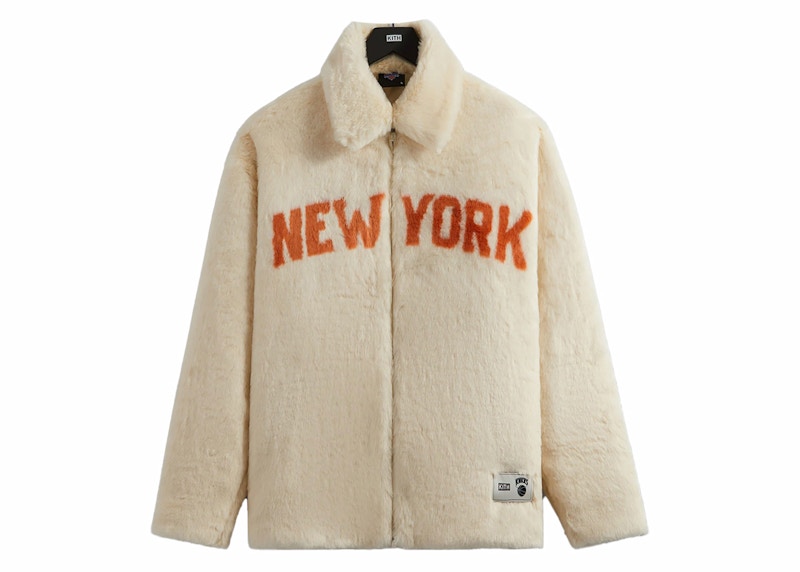 Kith New York Knicks Faux Fur Coaches Jacket Silk