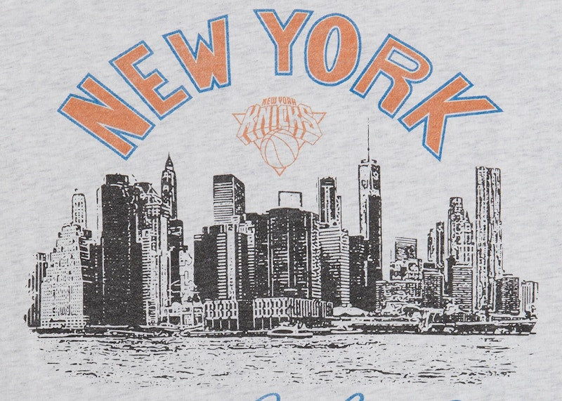 Kith New York Knicks Skyline Vintage Tee Light Heather Grey