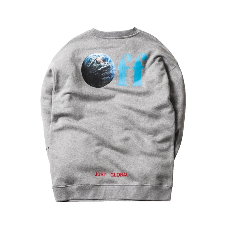 Kith Off-White Just Global Crewneck Melange Grey