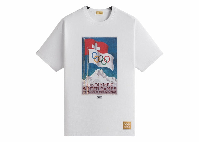Kith Olympics Heritage St. Moritz 1928 Vintage Tee White