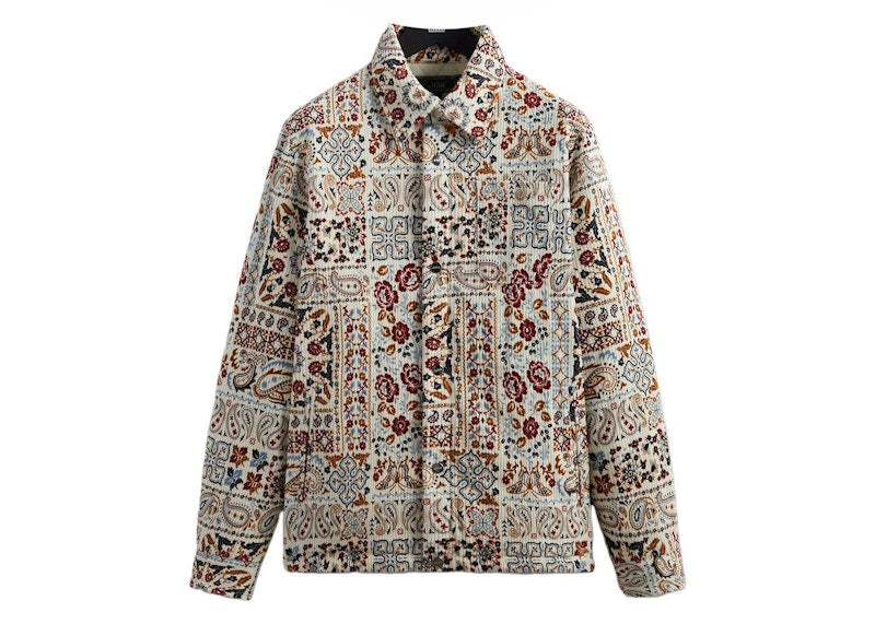Kith Paisley Brixton Puffed Shirt Jacket Sandrift
