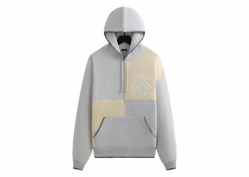 Kith Panelled Nelson Hoodie Light Heather Grey