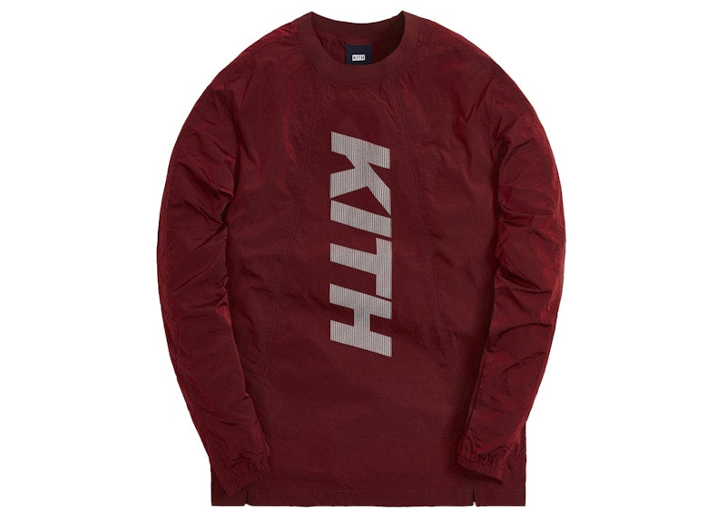 Kith Panelled Wrinkle Nylon LS Pullover Red Dahlia