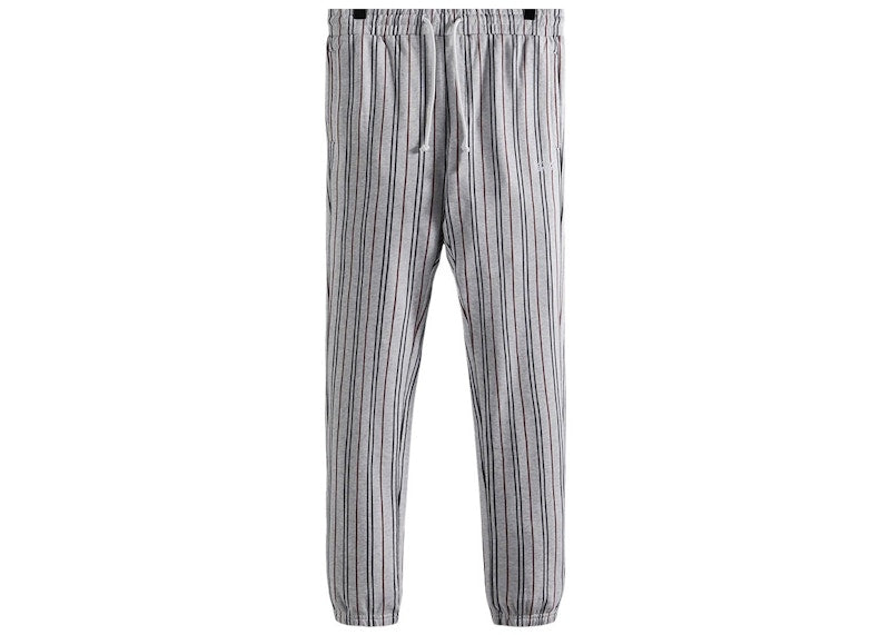 Kith Pinstripe Williams I Sweatpant Light Heather Grey