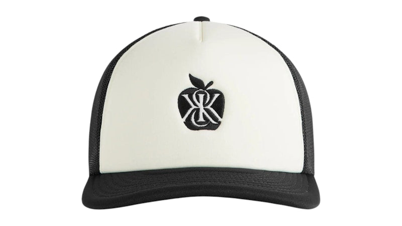 Kith Poly Foam Apple Crest Embroidery Nolan Trucker Hat Black