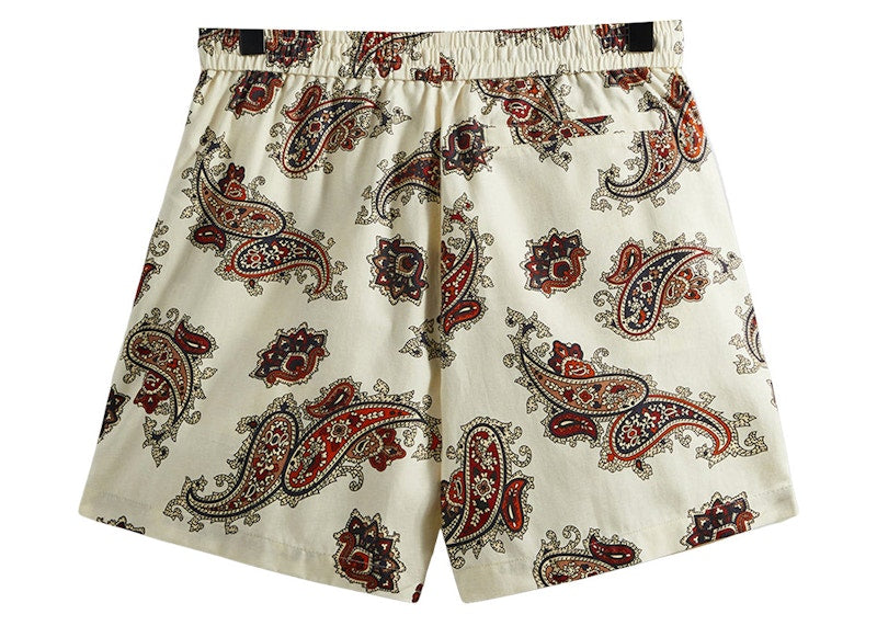 Kith Printed Active Short Silk Paisley Shirt Sandrift