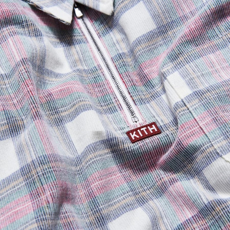 Kith Quarter Zip Collared Shirt White/Red