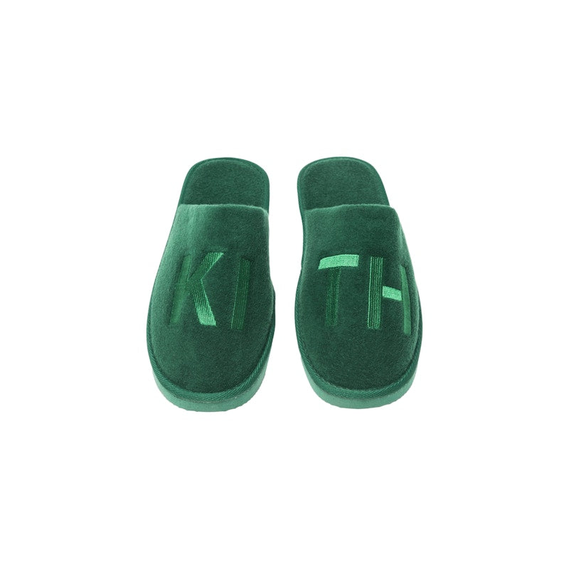 Kith Regal Stripe Slides Green
