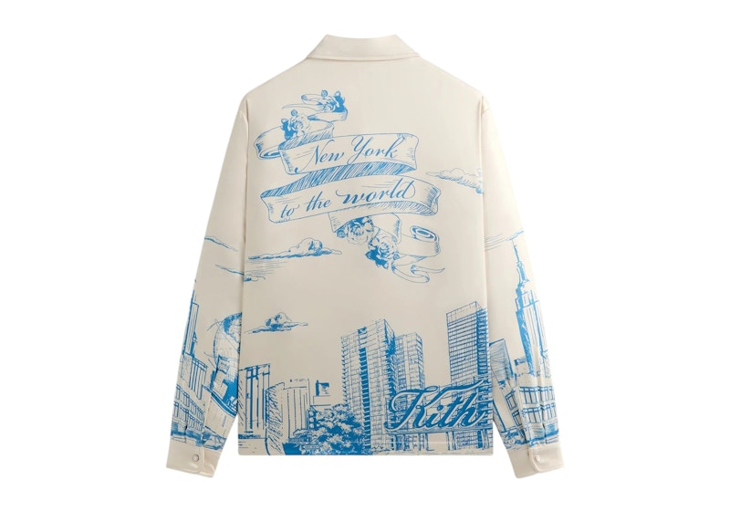 Kith Scenic Long Sleeve Boxy Collared Overshirt Sandrift
