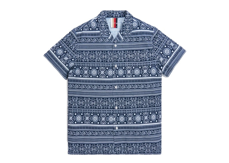 Kith Seersucker Camp Shirt Navy/White