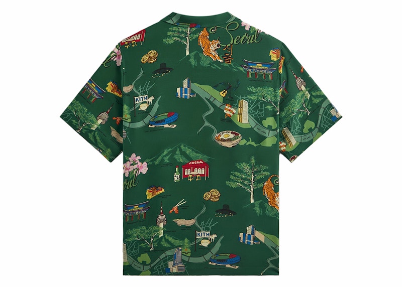 Kith Seoul Thompson Camp Collar Shirt Conifer