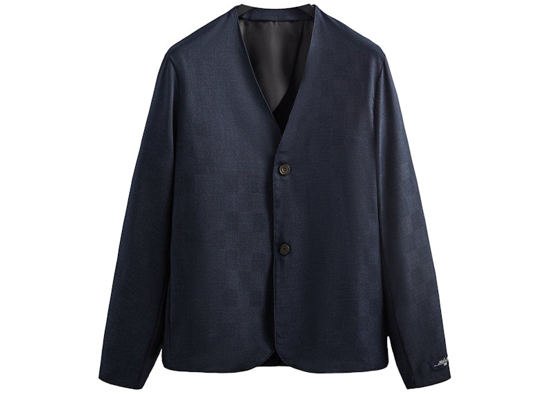 Kith Shadow Check Collarless Jacket Nocturnal
