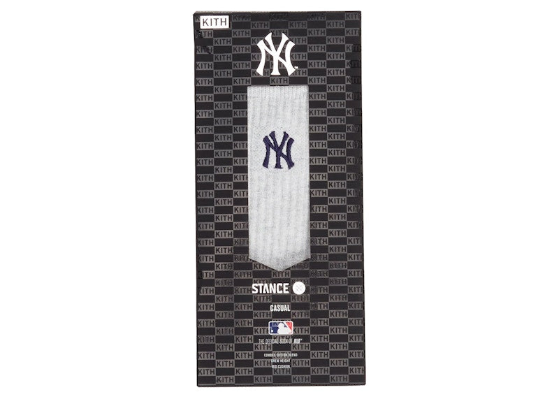Kith Stance for New York Yankees Socks Light Heather Grey