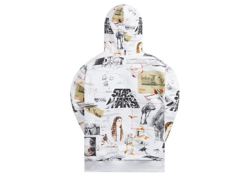Kith x STAR WARS Kids Sketches Hoodie White