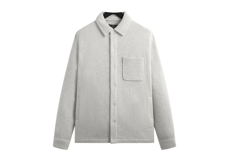Kith Striped Interlock Ginza Shirt Jacket Light Heather Grey
