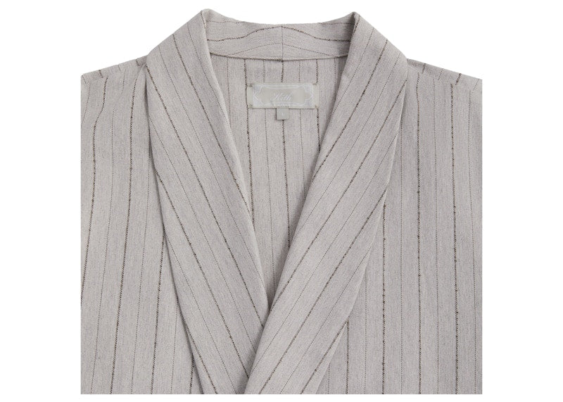 Kith Striped Twill Thompson Crossover Shirt Light Heather Grey