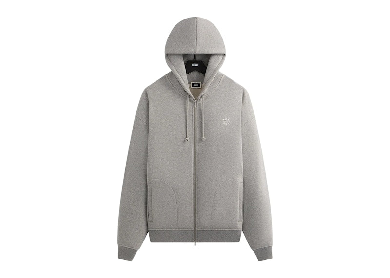 Kith Suede Fleece Nelson Full Zip Hoodie Medium Heather Grey