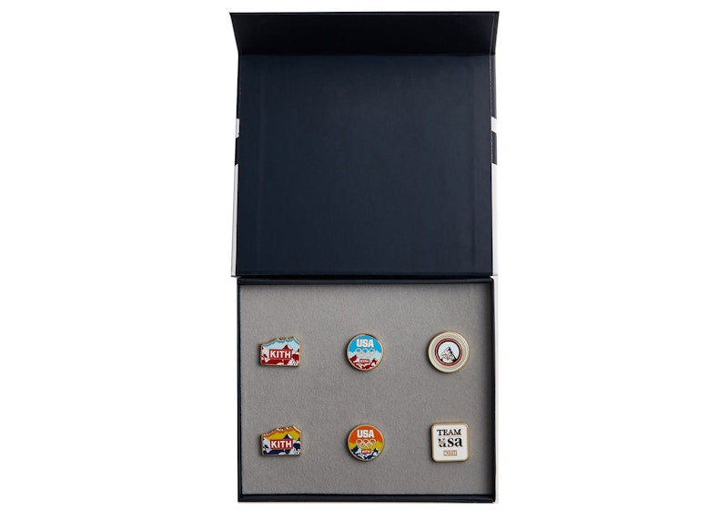 Kith Team USA Olympics Enamel Pin Set Gold Metal