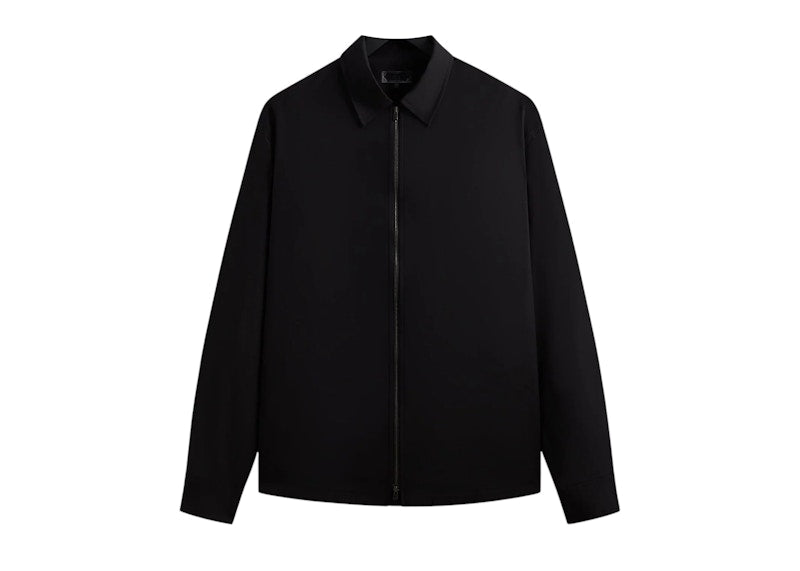 Kith Tropical Wool Marquis Zip Up Shirt Black