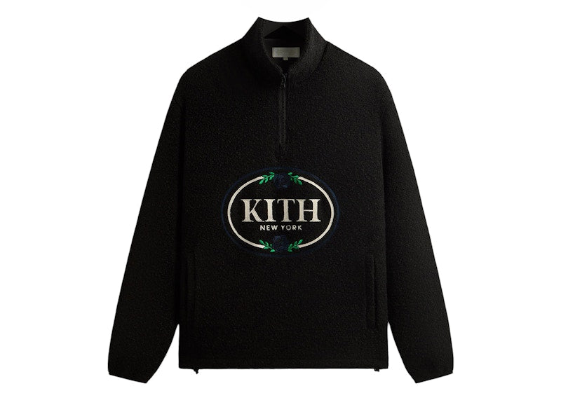 Kith Tweed Eric Quarter Zip Pullover Black