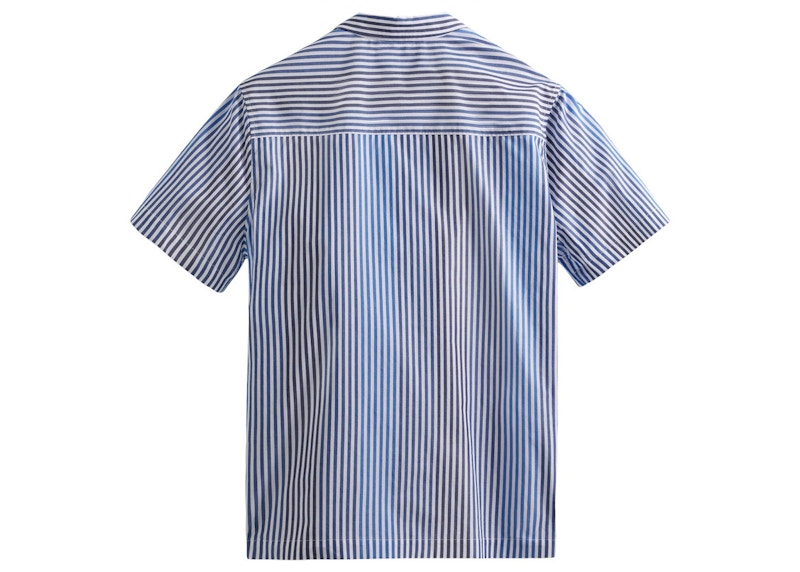Kith Variegated Striped Poplin Thompson Camp Collar Shirt Current