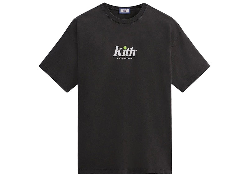 Kith Wilson Racquet Crew Logo Vintage Tee Black