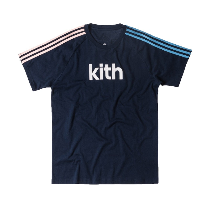 Kith adidas Soccer Flamingos Home Adi Logo Tee Navy