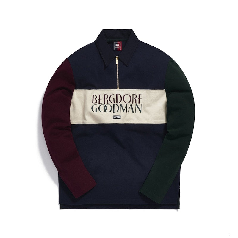 Kith for Bergdorf Goodman L/S Quarter Zip Navy