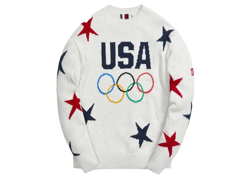 Kith for Team USA Intarsia Sweater Light Grey