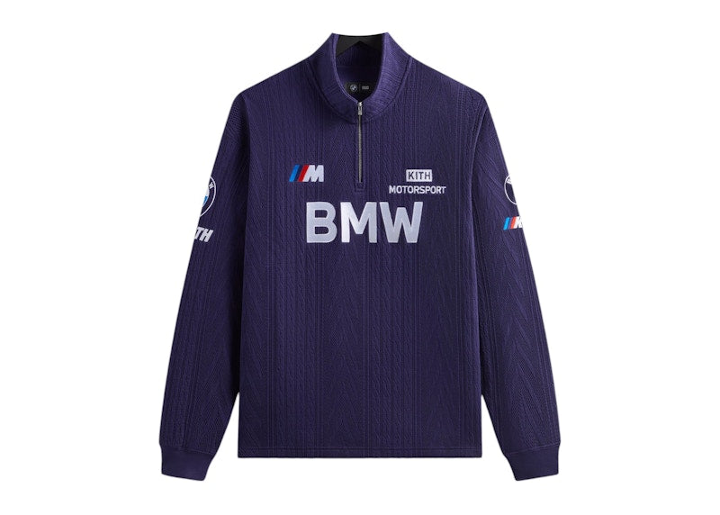 Kith x BMW Cable Fleece Quarter Zip Techno Violet