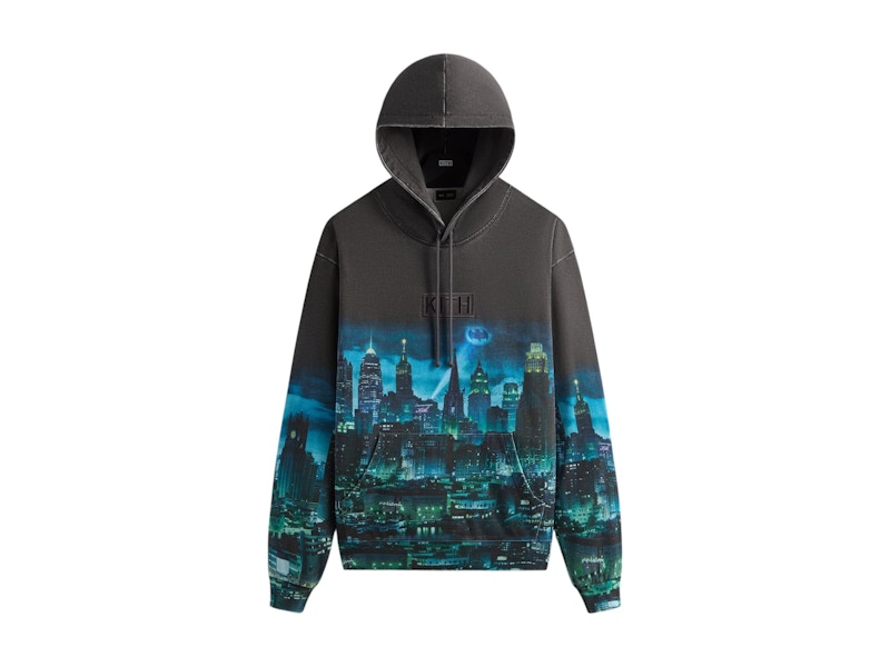 Kith x Batman Gotham Vintage Nelson Hoodie Black