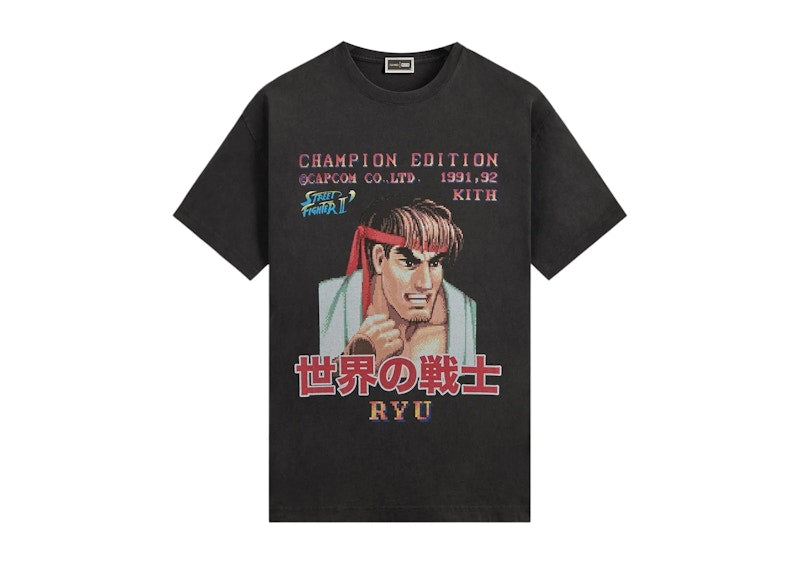 Kith x Capcom Ryu Champion Edition Vintage Tee Black