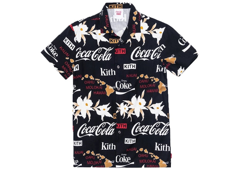 Kith x Coca-Cola Hawaiian Camp Button Up Black