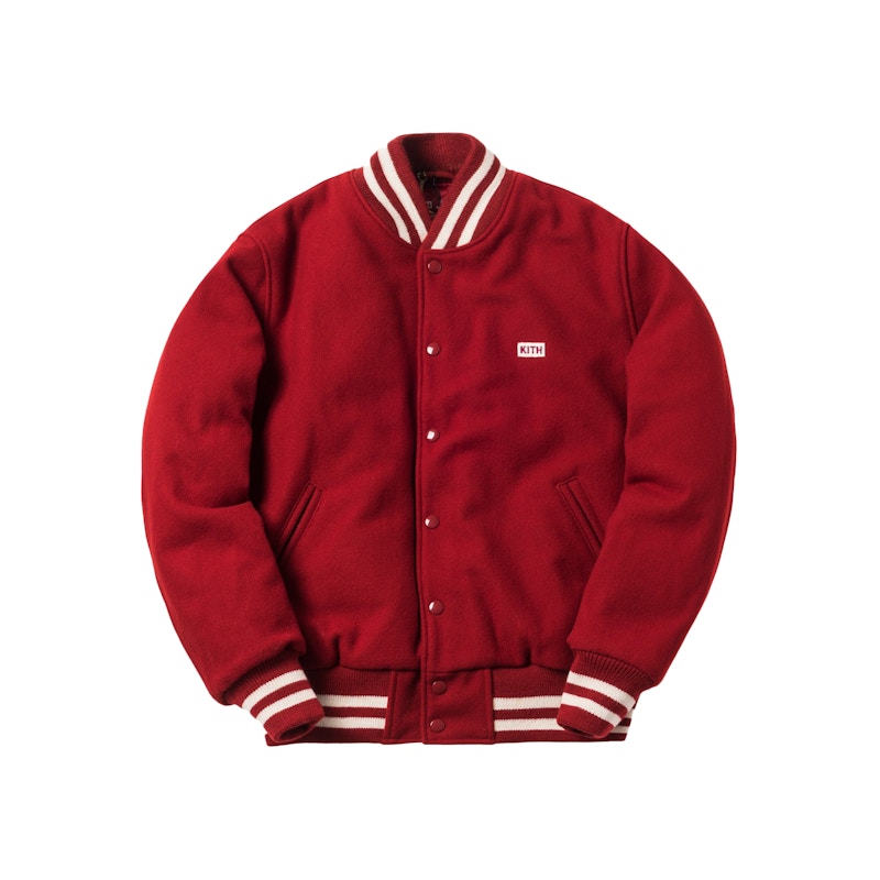 Kith x Coca-Cola x Golden Bear Wool Varsity Jacket Red