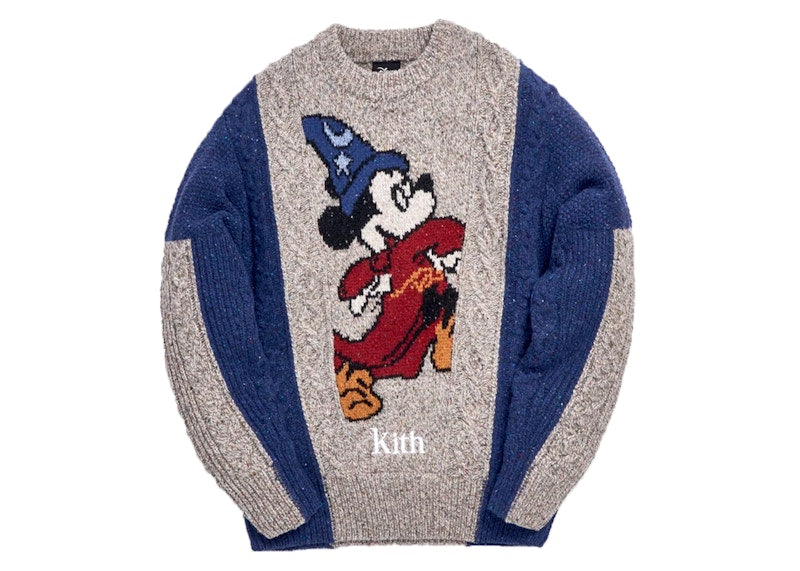 Kith x Disney 40s Ryan Cable Knit Sweater Navy
