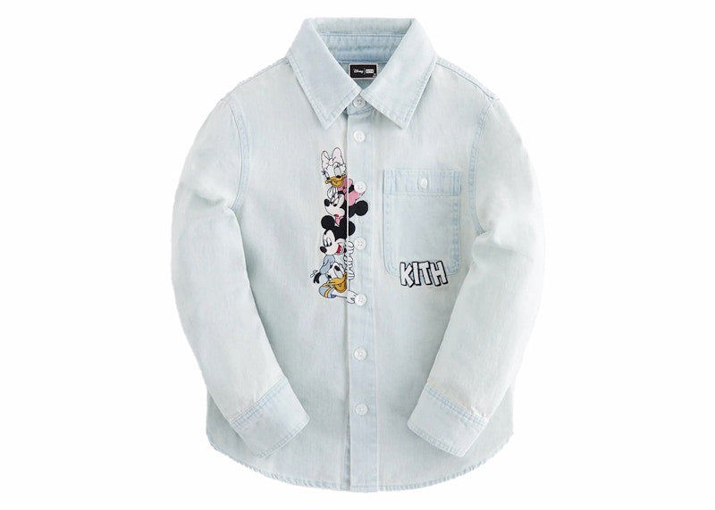 Kith x Disney Kids Mickey & Friends Chambray Apollo Shirt Light Indigo