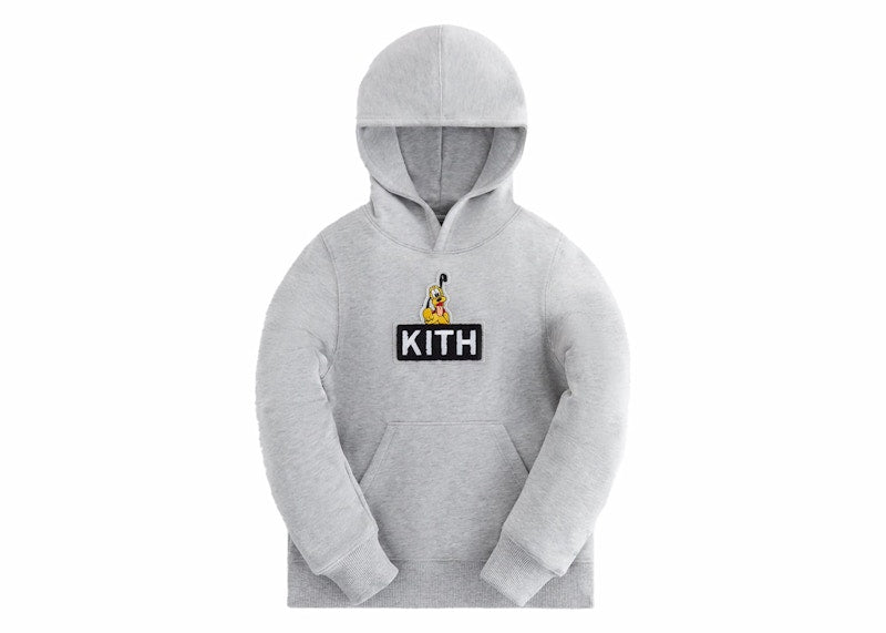 Kith x Disney Kids Mickey & Friends Pluto Classic Logo Hoodie Light Heather Grey