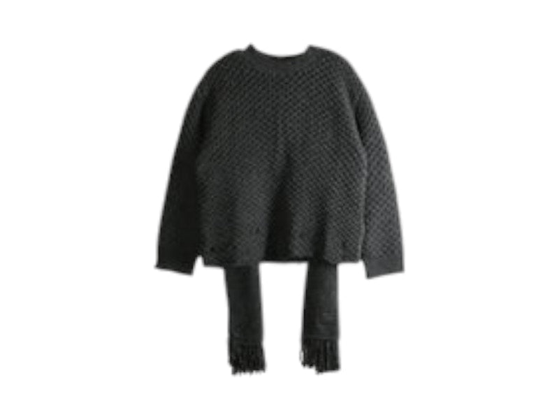 MM6 Knit Scarf Dark Grey Melange