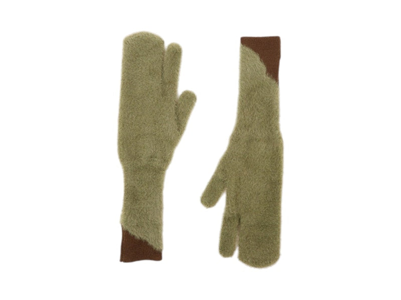 MM6 Wool Blend Gloves Moss