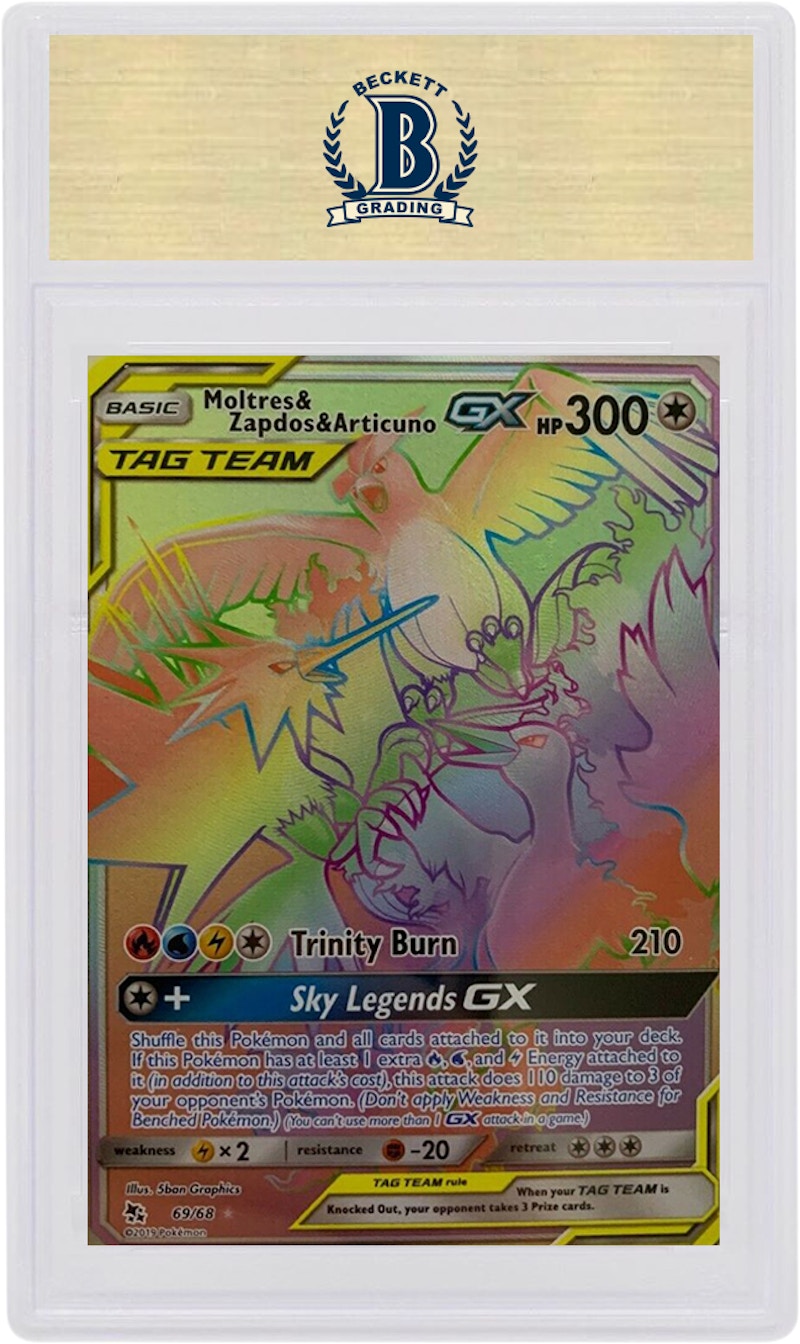 Moltres & Zapdos & Articuno GX 2019 Pokemon TCG Sun & Moon Hidden Fates Secret #69 (PSA or BGS Graded)