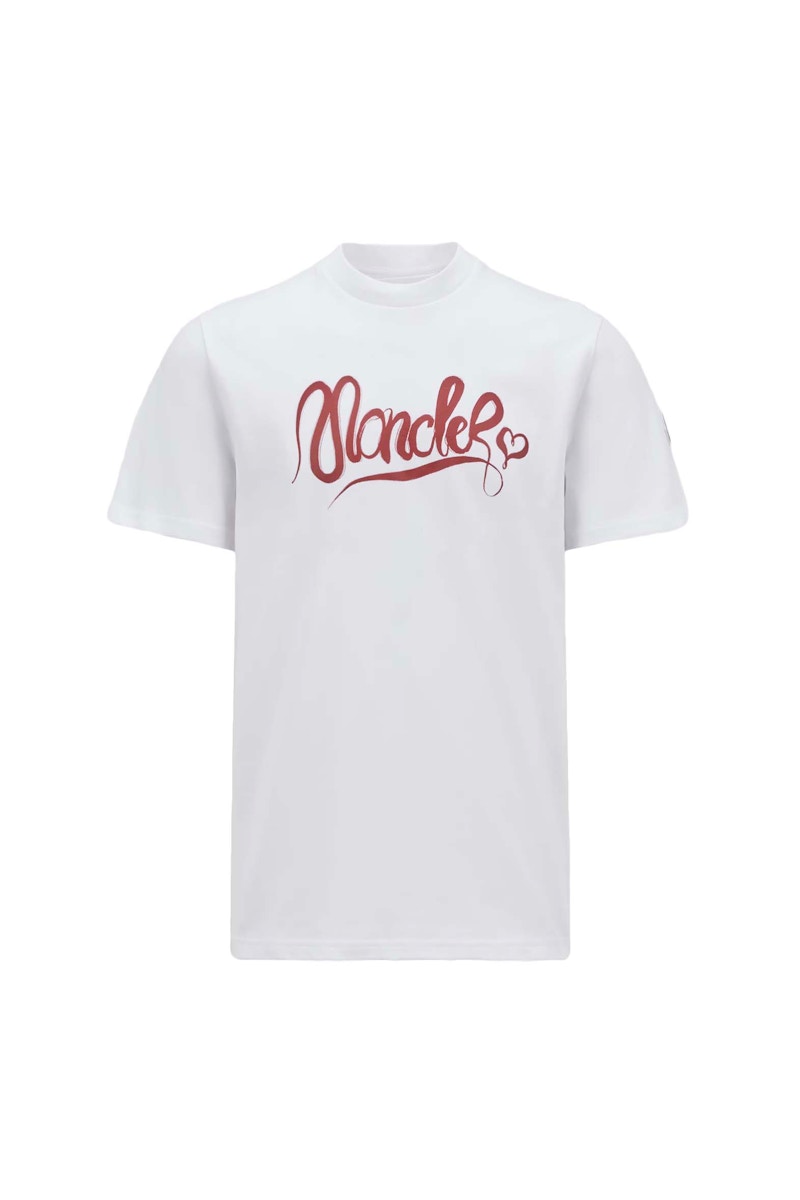 Moncler Calligraphy Logo Cotton T-shirt White