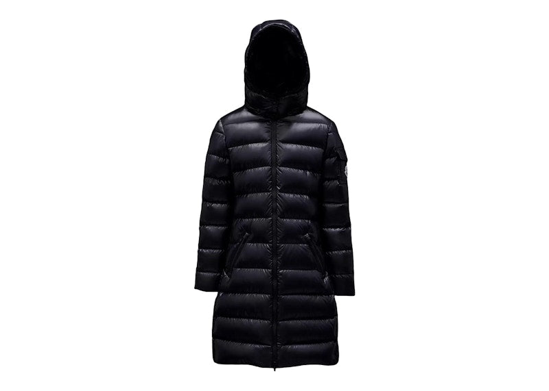 Moncler Girl's Moka Long Down Kid's Jacket Night Blue