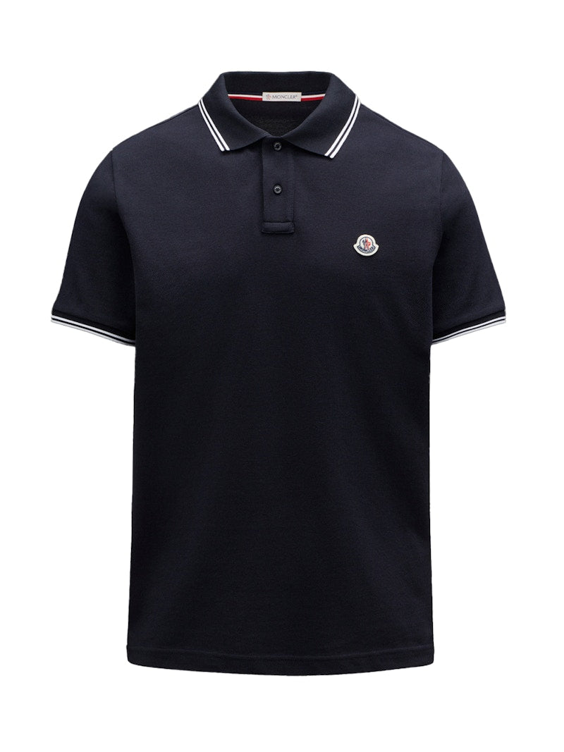 Moncler Logo Polo Shirt Navy Blue/White