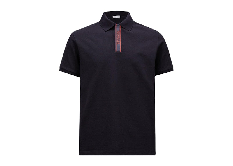 Moncler Logo Polo Shirt Navy Blue
