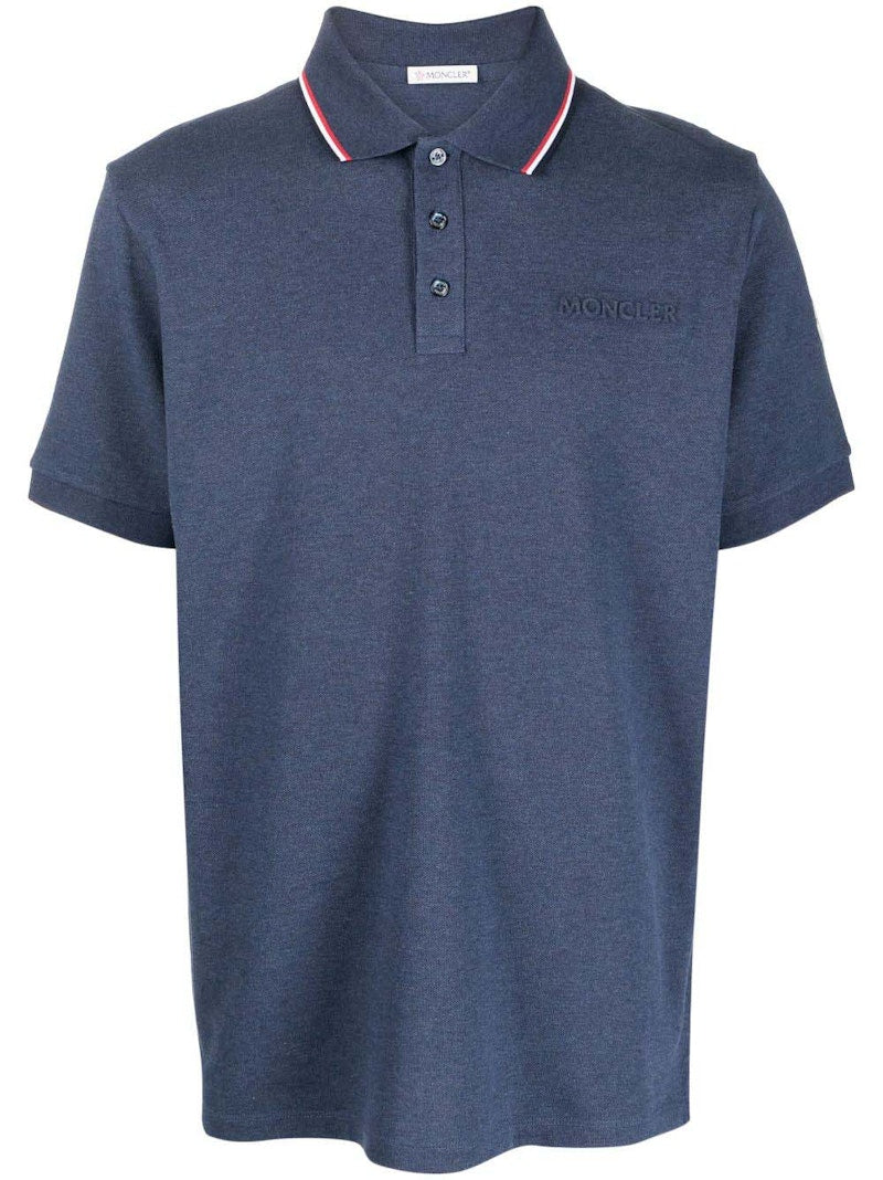 Moncler Logo Poloshirt Navy Blue