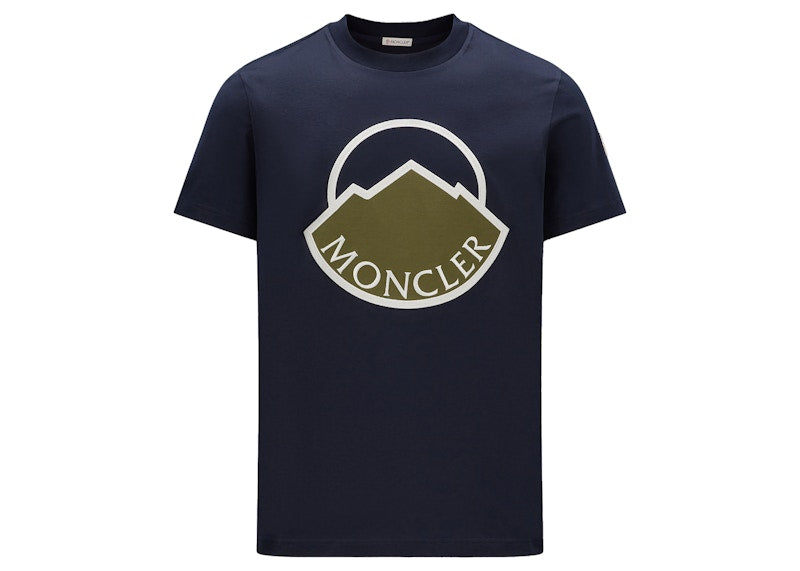 Moncler Mountain Logo T-shirt Navy Blue