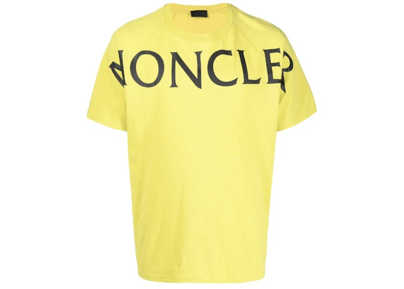 Moncler Oversize Logo Print T-shirt Yellow